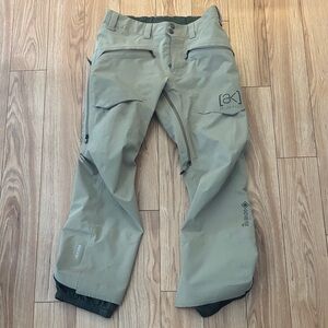 Burton GORE TEX PRO hover pants AK Snow Pants tan khaki size L